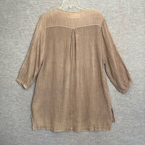 M. Rena Boho Lagenlook Gauze Tunic Womens Medium Beachy Artsy Breezy Made in USA - Picture 6 of 13
